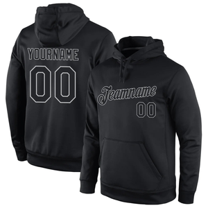 Custom Black Sublimation Printed 100% <b>Polyester</b> <b>Hoodie</b> Personalized Team Name Number Pullover Sweatshirt Sportswear Training - Product Image 1