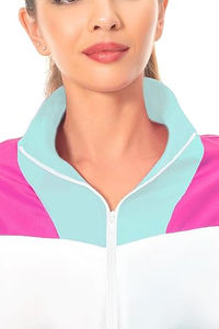 Conjunto deportivo de poliéster de color sólido para mujer, con cremallera, para gimnasio y correr, cómodo y elegante, de dos piezas. - Product Image 5