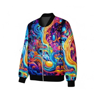 Veste bomber pour homme, fermeture éclair intégrale, col montant, coupe régulière, légère, élégante, grande taille, vente chaude, hiver, logo sur le devant - Product Image 3