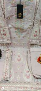 Robe de fête ethnique indienne prête à porter pour femmes, en soie georgette brodée, multicolores, salwar kameez non cousu - Product Image 5