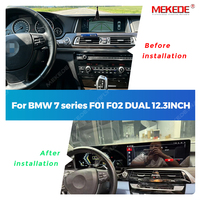 Écran double Mekede MNB avec cluster numérique 12,3 pouces, autoradio Android, lecteur multimédia, électronique automobile pour BMW Série 7 F01 F02