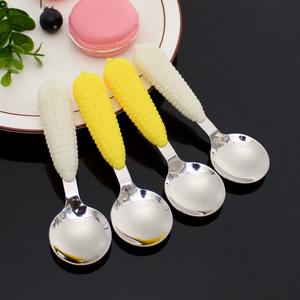 Juego de Cubiertos de Acero Inoxidable con Diseño de Maíz Amarillo, Ideal para Niños, Comidas Diarias, Cenas Familiares y Fiestas - Product Image 5