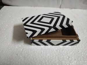 Trang trí nội thất bằng gỗ thủ công mỹ nghệ đen trắng Tam giác nghệ thuật lưu trữ tổ chức hộp - Product Image 5