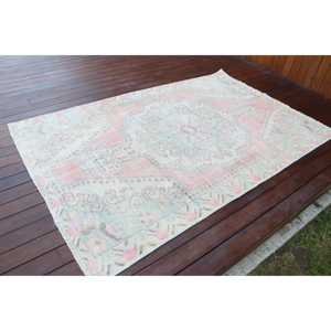 พรมวินเทจ ขนาด 4.3x6.8 ฟุต พรมสีชมพูไล่เฉด - Product Image 2