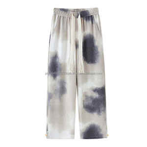 กางเกงกีฬาทรงแบ็กกี้ของผู้ชายกางเกงกันลมแนวสตรีทแวร์ไนลอนกันรอยยับกางเกงสเวตเตอร์ขนาดกลางสีแบบทางการมีเชือกผูก - Product Image 1