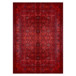<b>RUGS</b> DEPOT LXDP-0051 Wholesale Black Charcoal Ethnic Kilim Digital Printed Machine Washable Chenille Area <b>Rug</b> <b>Non</b> <b>Slip</b> - Product Image 1