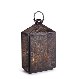 Geometric Shape Handmade Iron Hanging Lantern Antique Black Metal <b>Candle</b> <b>Holder</b> for Indoor & <b>Outdoor</b> Christmas Decor - Product Image 3