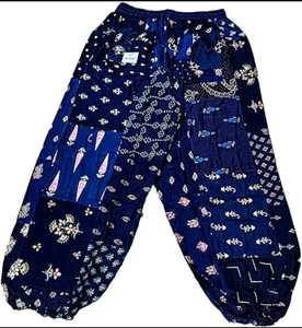 กางเกงฮาเร็มผ้าฝ้ายเย็บปะติดปะต่อกันสำหรับผู้หญิงที่มีกระเป๋ากางเกงโยคะสไตล์โบฮีเมียนเอวยางยืดระบายอากาศได้ดีสวมใส่สบายมาก - Product Image 1