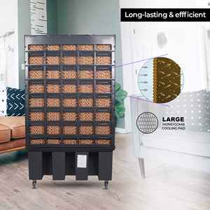 Refroidisseur d'air écologique RAMBO 150 LTR de qualité supérieure avec jet d'air longue portée, 3 vitesses, pour usage en bureau, industriel, extérieur et hôtelier - Product Image 2