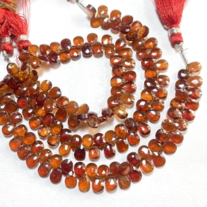 ลูกปัดพลอยโกเมนสีแดงแบบเหลี่ยมเพชรพลอยชุดตามธรรมชาติลูกปัดบริโอเลตต์ทรงลูกแพร์สำหรับทำเครื่องประดับ - Product Image 6