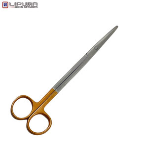 Ciseaux Metzenbaum à lame arrondie en acier inoxydable de qualité supérieure, finition dorée, instrument chirurgical droit, certifié MOL CE - Product Image 4