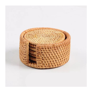 Natural Rattan Charger Plate Floral <b>Placemats</b> Handwoven Rattan Table Decor Boho Coastal Wedding Style Eco-Friendly Dining Set - Product Image 1