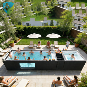 Piscina Elevada de Lujo con Ventana de Vidrio, Piscina de Fibra de Vidrio Personalizada, Piscina Prefabricada para Exteriores, Piscina Infinita para Patio Trasero de Villa - Product Image 2