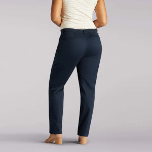 Pantalon décontracté vintage en flanelle respirante pour femme, taille haute élastique, poches latérales, coupe droite, collection automne 2026 - Product Image 4