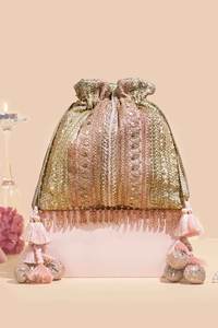 Indian Ethnic Eco-Friendly Durable Polyester Potli Bag for <b>Bride</b> Mehendi Ceremony Handbag Customizable Size Ladiesclutches More - Product Image 3