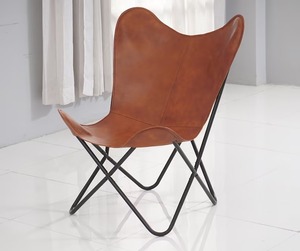 Rustic Leather Butterfly <b>Chair</b> Iron Frame Beautiful Foldable Design <b>for</b> Outdoor Indoor Use <b>for</b> Bedroom Living Room Leisure - Product Image 4