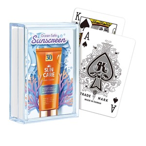 Cartes à jouer personnalisées OEM en papier et plastique S113 format Bridge, boîte en plastique – Cadeau promotionnel de marque pour les soins de la peau, usage familial unique - Product Image 1