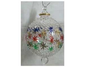 Ornements de Noël en verre Pyrex et cristal, peints à la main en Égypte, or 24 carats, design en relief couleur pleine, uniques et élégants - Product Image 2