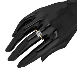 Anillo de Diseño Clásico de Lujo en Oro Blanco y Amarillo de 9K para Mujer, Diamante Cultivado en Laboratorio de 0.65 Quilates, Claridad VS, Color EF, Corte Brillante, IGI - Product Image 5