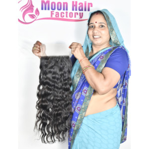 100% Cheveux humains indiens de temple de qualité supérieure, Closure ondulée, gamme Raw, aspect naturel, prix de gros direct fabricant - Product Image 4