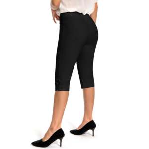 Super Stretch Casual <b>Work</b> Capris Dressy Pull-On Trousers with Pencil Silhouette Spandex/Nylon - Product Image 6