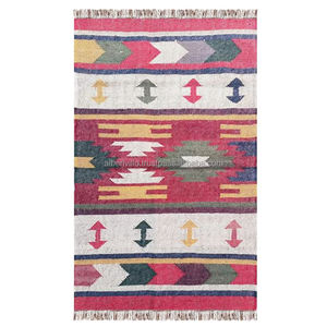 Handmade Loomed Woven Cotton Kilim <b>Rug</b> <b>Runners</b> Washable Carpets for Living Room Prayer Home Decoration From Indian Supplier - Product Image 3