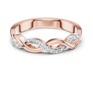 0.128 CT Lab-Grown Diamond Twist <b>Ring</b> for Women 18KT, 14KT, 10KT Gold & 925 <b>Silver</b> Yellow, Rose, White Gold VVS-VS EF CVD - Product Image 3