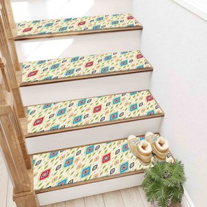 Alfombra con Patrón Geométrico, Alfombra Impresa, Alfombra de Escalera Personalizada, Estilo Boho Moderno Clásico Rojo - Product Image 5