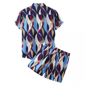 Conjuntos de polos y pantalones cortos de algodón y lino de verano, traje de playa para hombre, conjunto corto de 2 piezas liso para hombre - Product Image 4