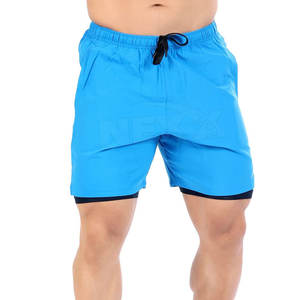 Private Label Men's Double <b>Layer</b> Shorts Breathable Lightweight for Outdoor Use High Street Style Solid Pattern Anti-Wrinkle - Product Image 1