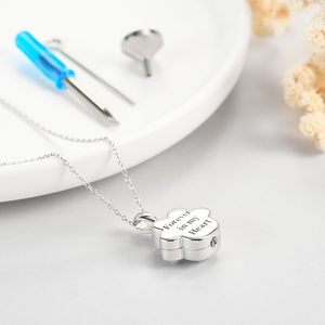 Collar de urna de pata para cenizas para mujer, recuerdo de cenizas de plata esterlina, regalo conmemorativo para madre, abuela, hermana, urna de tamaño personalizado - Product Image 4