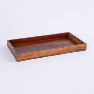 Bandeja de madera hecha a mano en acabado natural con forma única hecha de madera de mango y acacia Perfecta para servir y decorar - Product Image 5