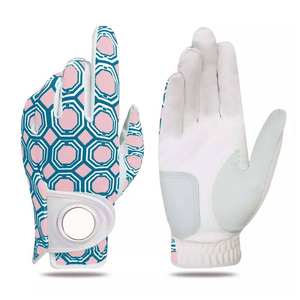 Gants de golf pour hommes en cuir véritable pour sports de plein air, haute qualité, logo personnalisé, respirants, texture lisse, sensation confortable - Product Image 2