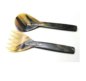 Nordic Style Horn Salad Server Spoon Sets Customized Natural Horn Kitchen Serving Tools Fancy <b>Gifts</b> Housewarming At Wholesale - Product Image 6
