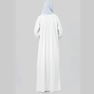 อาบายะแบบตรงสำหรับชาวมุสลิม รุ่นใหม่ล่าสุด ราคาขายส่ง ราคาประหยัด แบบคลุมศีรษะ 2 ชิ้น สำหรับผู้หญิง ผ้าชีฟองไหมแท้ 100% ผลิตในปากีสถาน - Product Image 4