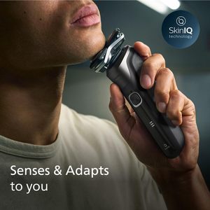 Rasoir électrique sans fil à triple lame, rasoir rotatif humide/sec avec tondeuse intégrée, étui, capuchon et support de charge, étanche IPX7 - Product Image 1