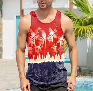 Camiseta sin mangas con sublimación para hombre hecha a medida, ropa informal antiarrugas, superventas, camiseta sin mangas con sublimación ligera para hombre - Product Image 2