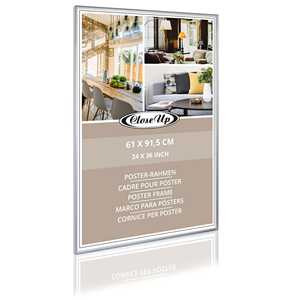 Cadre photo en aluminium argenté mat 61 x 91,5 cm, cadre carré pour affiche format A4 en alliage métallique - Product Image 3