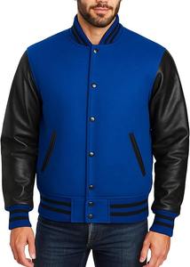2025 nuevo OEM 100% chaquetas de béisbol universitarias de alta calidad para hombres algodón poliéster venta completa bombardero liso estilo callejero - Product Image 3