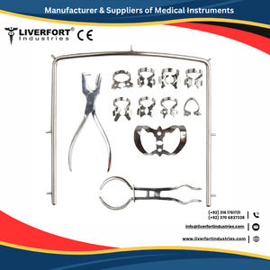 Nouveau set de démarrage de barrage en caoutchouc de 16 pièces avec pinces à poinçonner les instruments dentaires allemands en acier pince orthodontique, kit dans le cas Ce & ISO - Product Image 3