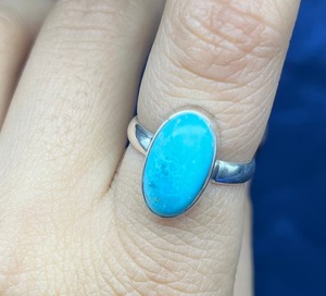 Natural Turquoise and Diamond Stone <b>Ring</b> <b>Boho</b> Style Sterling <b>Silver</b> Statement <b>Ring</b> for Women Casual Wedding Wear - Product Image 4