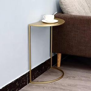 La mejor venta, diseño Simple moderno con marco de Metal y semicírculo, mesa de centro pequeña superior de mármol para muebles de interior del hogar - Product Image 3