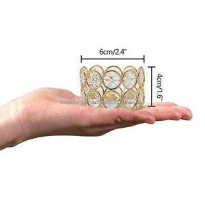 12pcs Gold & Silver Crystal Metal <b>Tealight</b> Candle <b>Holders</b> for Home Decoration for Valentine's Day - Product Image 4