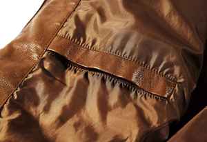 New Arrival Vintage Style <b>Genuine</b> Leather Casual Wear Cotton <b>Nylon</b> Zipper Closure Windproof Men Leather jacket - Product Image 3