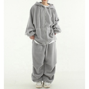 ชุดวอร์มมีฮู้ดผ้าขนแกะแบบรูดซิปปักลายสำหรับใส่ไปตามท้องถนนชุดวอร์มเสื้อวอร์มมีฮู้ดผ้าคอตตอนแบบกำหนดเอง - Product Image 3