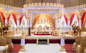 Mandap rond en fibre, fabrication DST Exports, mandaps traditionnels dorés sculptés pour mariages hindous, fabricants pour grands événements, lieux de réception, fêtes aux États-Unis - Product Image 6