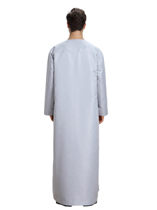 Qualité supérieure Nouveau design Décontracté Musulman Arabe o cou Manches amples Robe Manches longues Thobe Vente en gros Jubba Pour Hommes teinté en blanc - Product Image 3