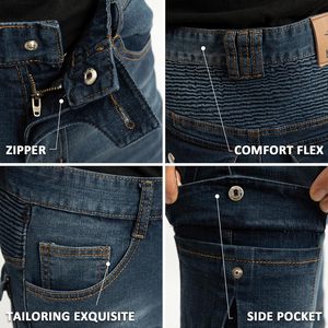 Pantalones vaqueros para montar en motocicleta, pantalones vaqueros para motorista con armadura extraíble para hombres, almohadillas para armadura de rodilla y cadera, almohadillas para armadura CE2 - Product Image 3