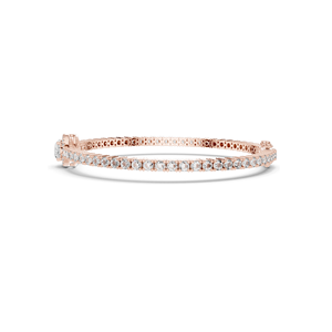 2.31 CT Lab Diamond Tennis <b>Bangle</b> <b>Bracelet</b> Round Brilliant Cut 10KT, 14KT, 18KT Gold & 925 Silver Rose, Yellow, White - Product Image 6