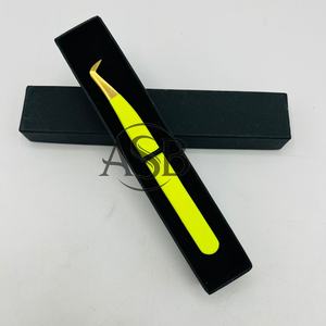 แหนบหนีบขนตาญี่ปุ่นเคลือบผงสีเขียวมะนาวฉลากส่วนตัวใช้มือทดสอบปริมาณการต่อขนตาเพิ่มวอลลุ่มยั่งยืนสูง - Product Image 4